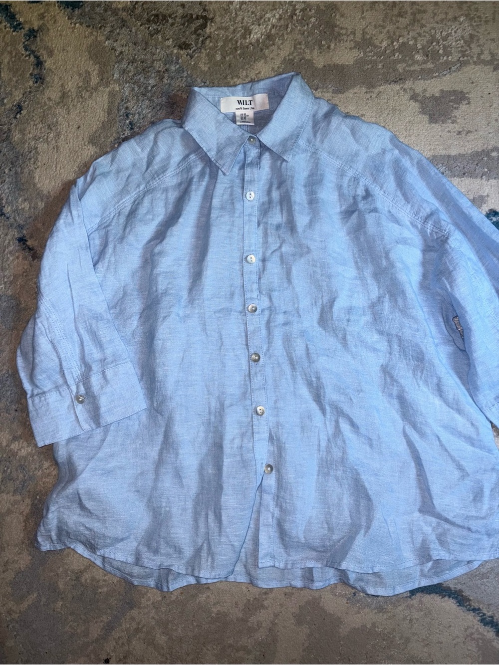 Wilt Pale Blue Linen Button-Up Shirt 100% Linen
